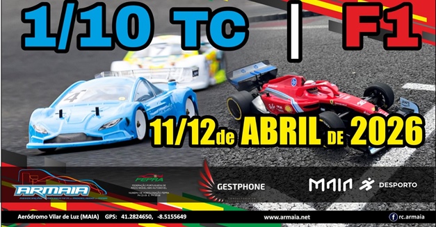 1ª Prova do Campeonato Nacional 1/10 TC Stock, Mod e Trofeu F1